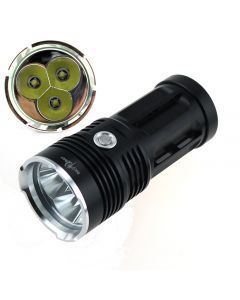 SKYRAY KING Schwarz 3*L2 3500-Lumen 3 Modi LED-Taschenlampe (4x18650)