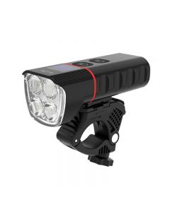 Fahrradlicht, IPX5, wasserdicht, Fahrrad-Taschenlampe, Leistung 1600 Lumen, 4 LEDs, wiederaufladbar, USB, Fernlicht, Nahlicht, Fahrrad
