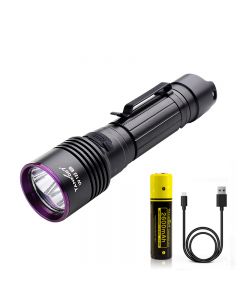 Tank007 UV122 Weißlichtbeleuchtung und UV-Lilalichterkennung Dual-LEDs-Taschenlampe (1*18650)